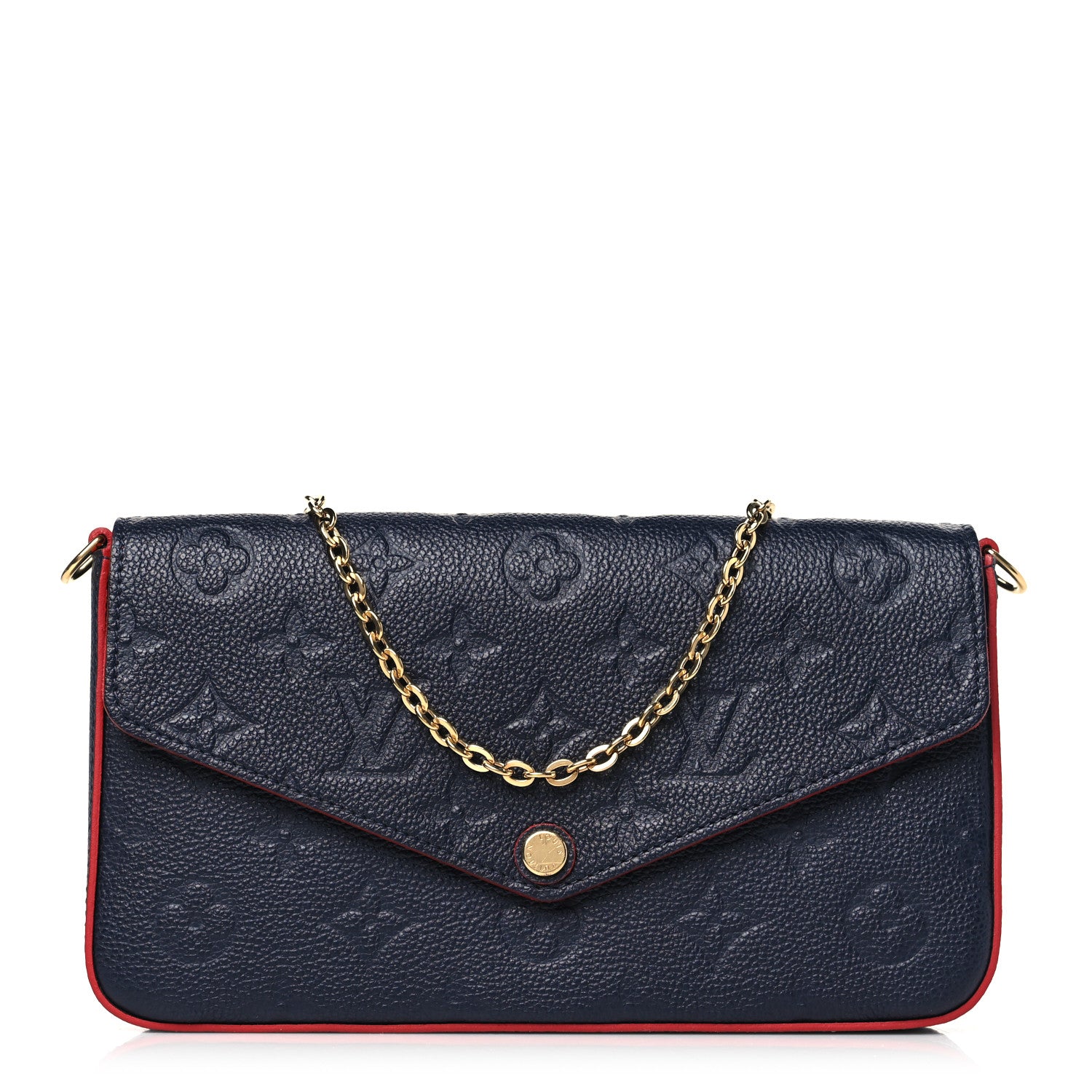 Louis Vuitton Empreinte Pochette Felicie Chain Wallet Marine Rouge 1 of 10