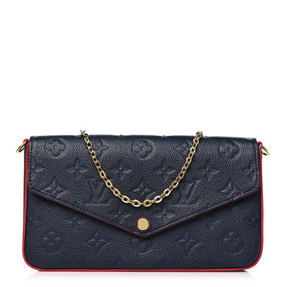 Louis Vuitton Empreinte Pochette Felicie Chain Wallet Marine Rouge 1 of 10