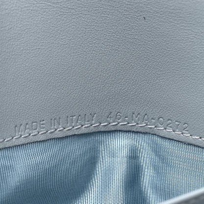 Christian Dior Grained Calfskin Saddle Chain Wallet Pouch Cloud Blue 7 of 11