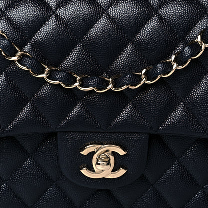 Chanel Caviar Quilted Medium Double Flap Navy 8 of 10