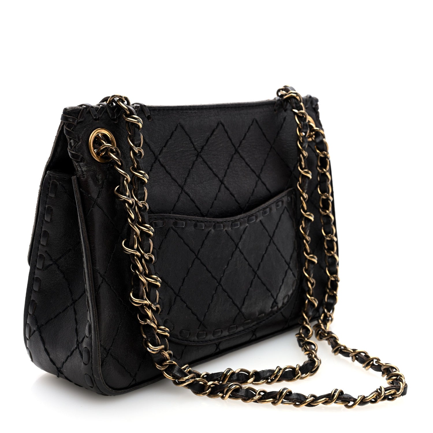 Chanel Calfskin Stitched Medium Vintage Single Flap Dark Brown 3 of 10