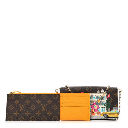 Monogram 2022 Christmas Animation New York Soho Pochette Felicie Chain Wallet Yellow