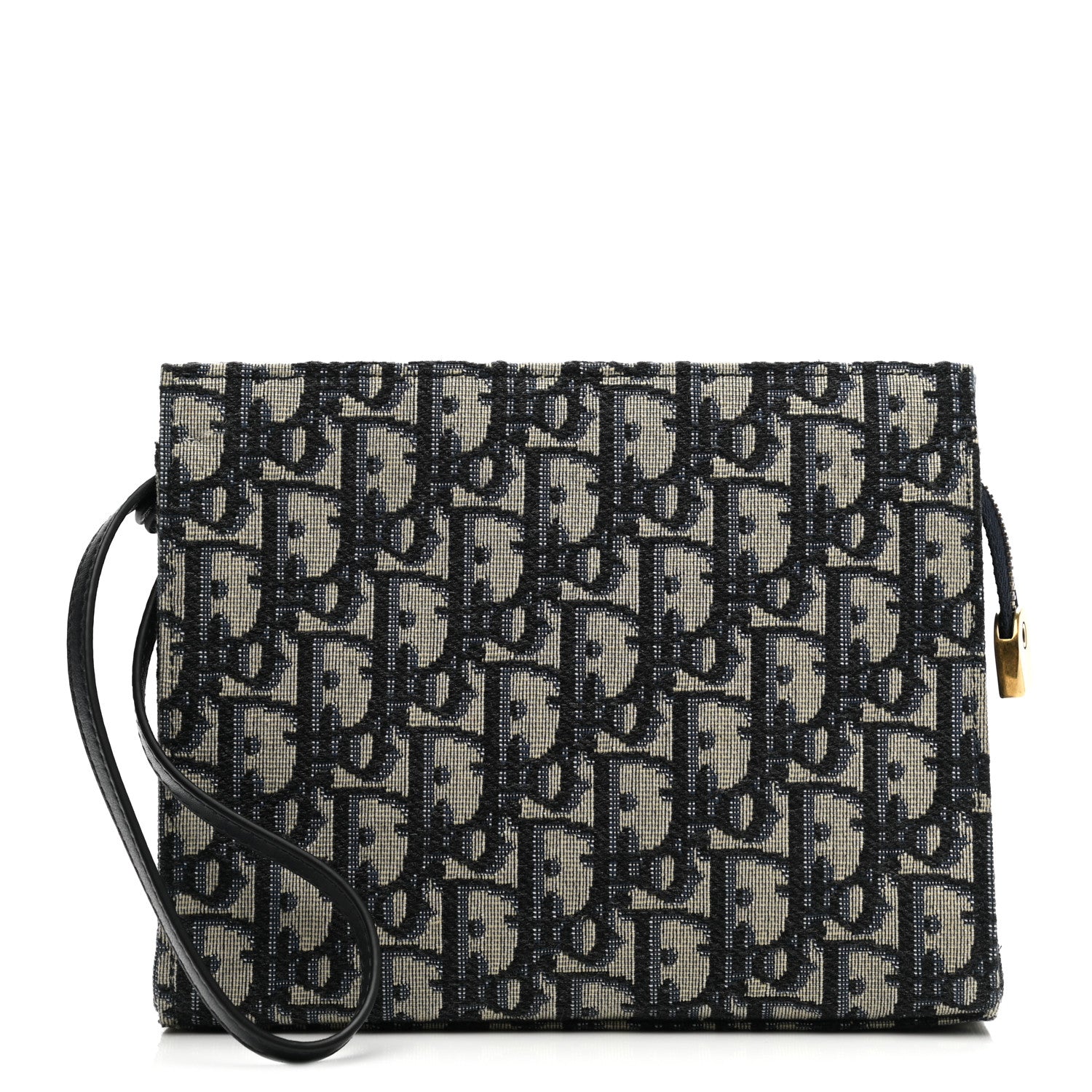 Christian Dior Oblique Zipped Pouch Clutch Blue 1 of 7
