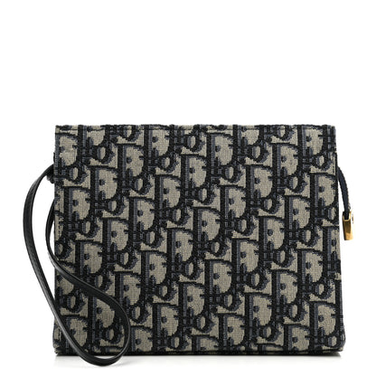 Christian Dior Oblique Zipped Pouch Clutch Blue 1 of 7