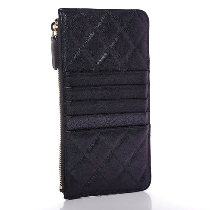 Chanel Iridescent Caviar Quilted Classic iPhone Pouch Black 3 of 9