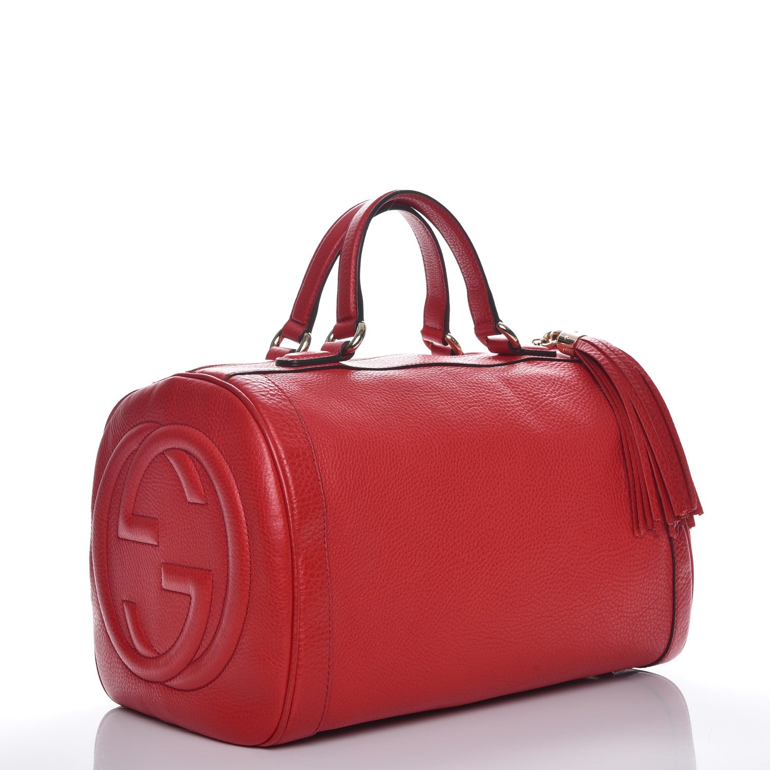 Gucci Pebbled Calfskin Medium Soho Boston Red 4 of 7
