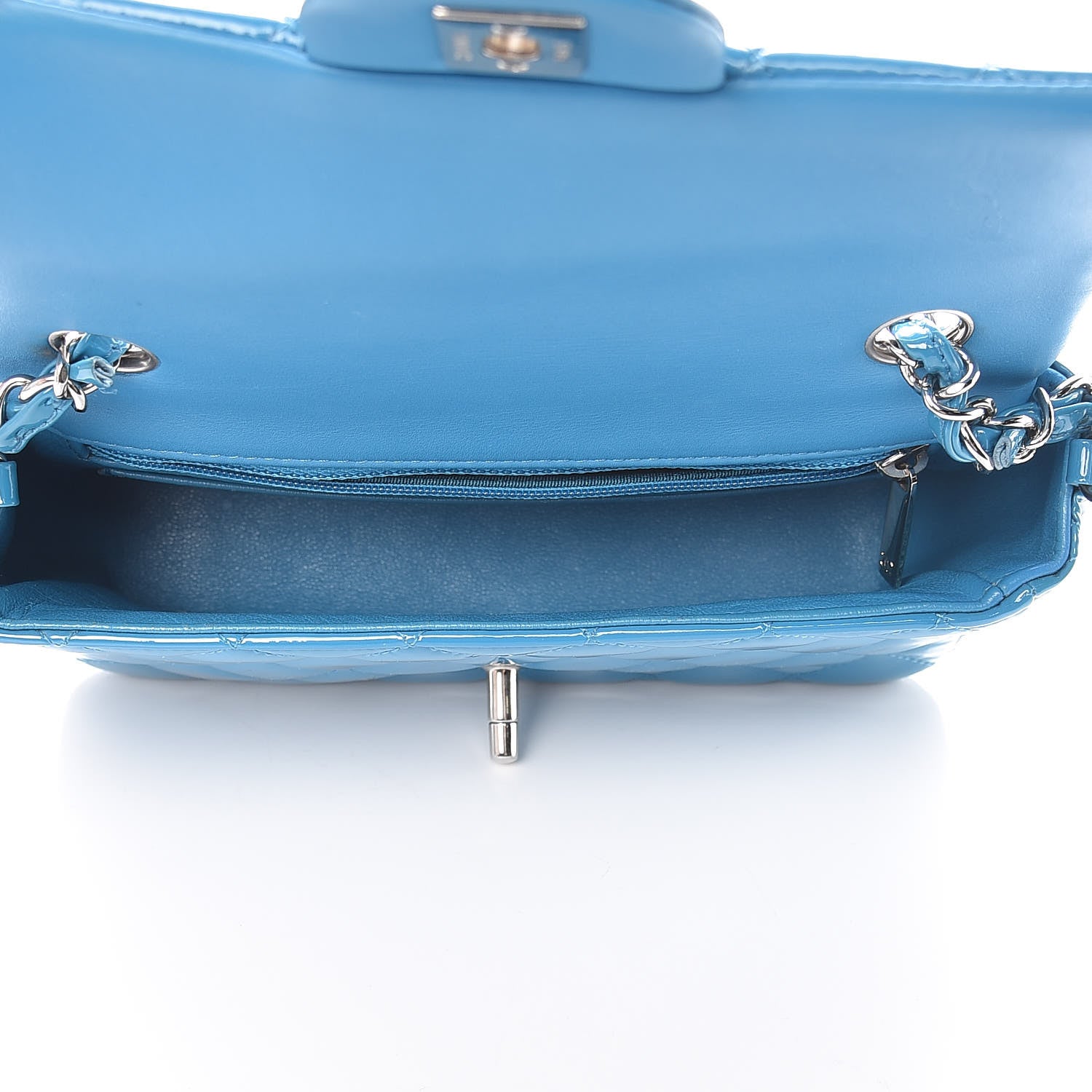 Chanel Patent Quilted Mini Rectangular Flap Turquoise 5 of 11
