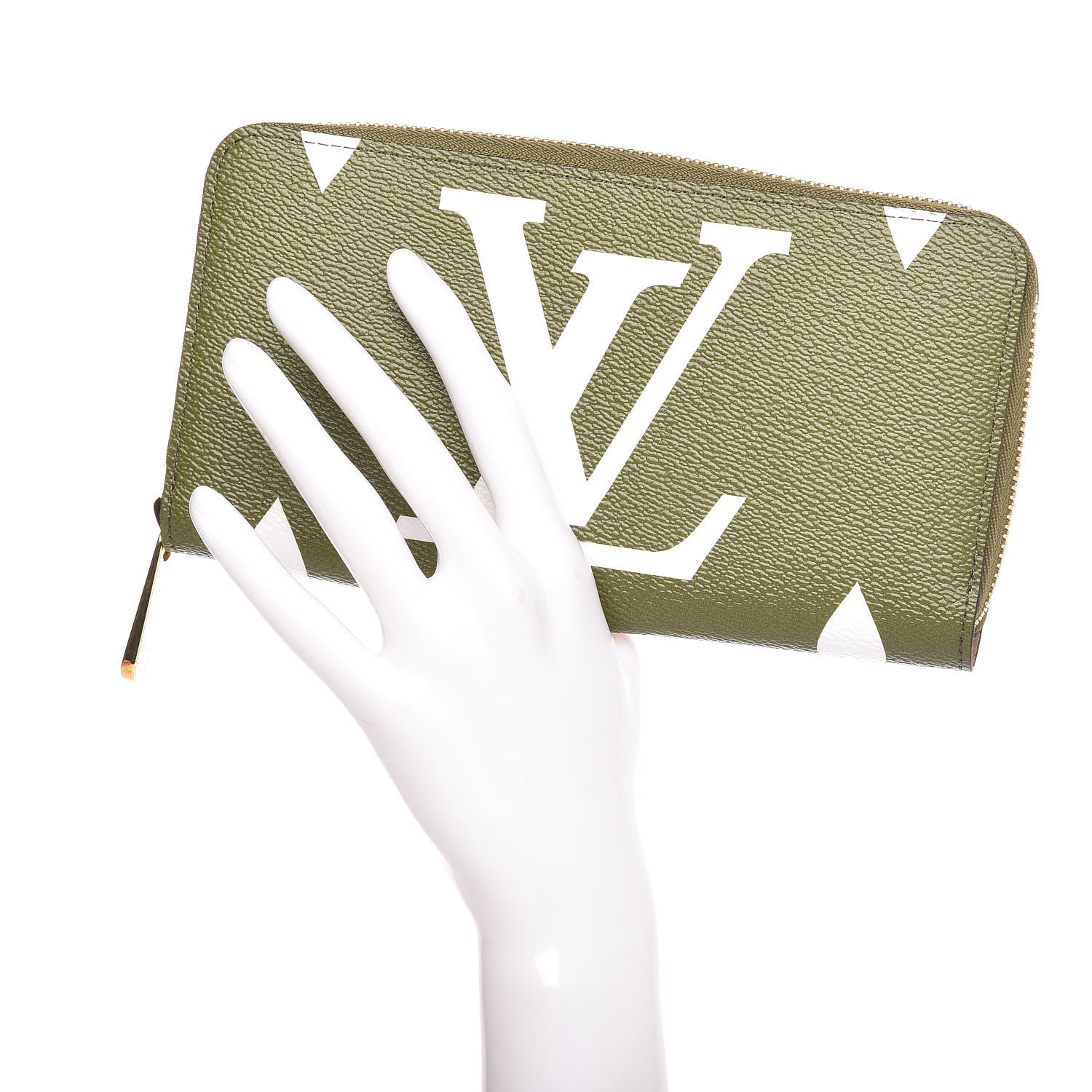 Louis Vuitton Monogram Giant Zippy Wallet Kaki White 2 of 7