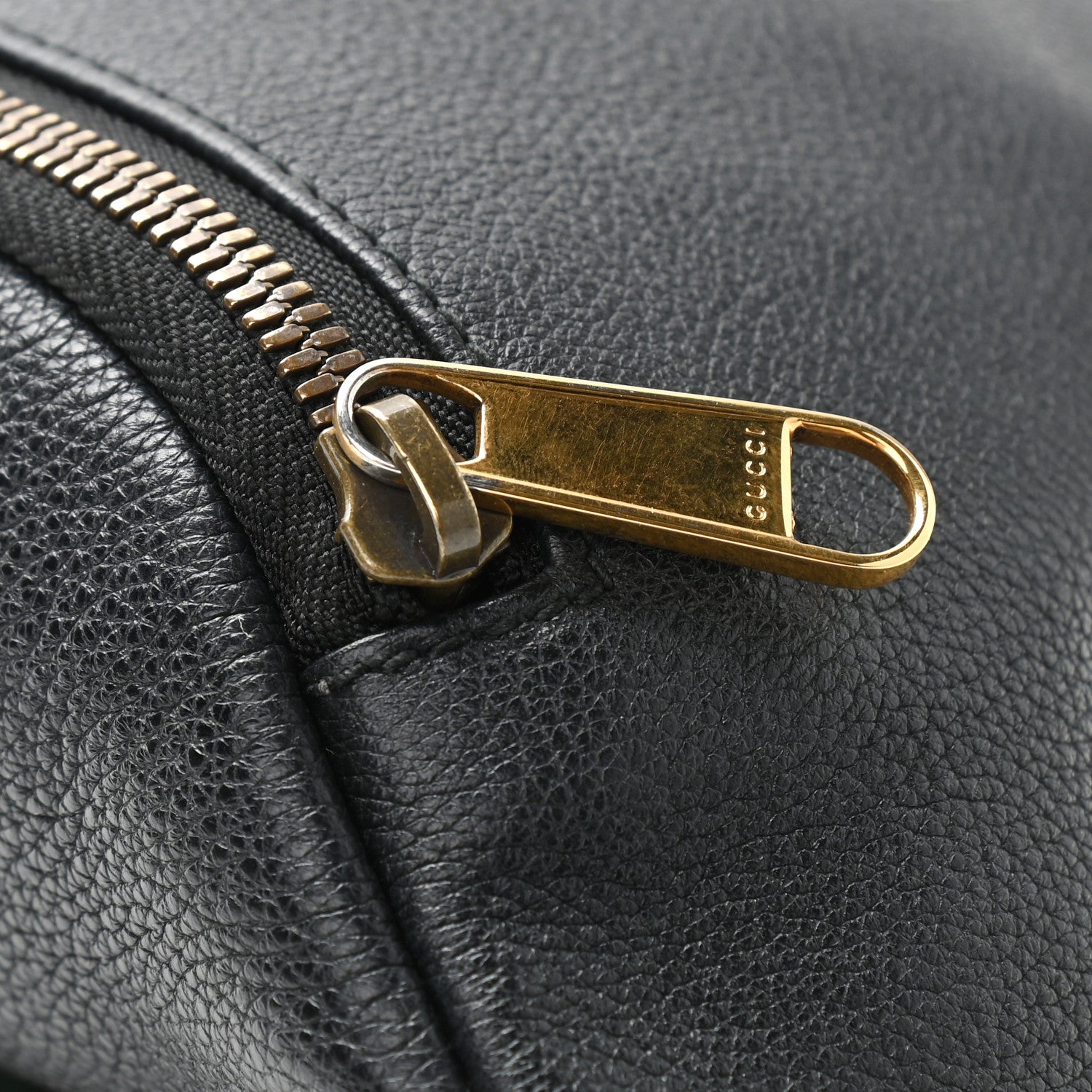 Gucci Grained Calfskin Logo Belt Bag Black 10 of 11