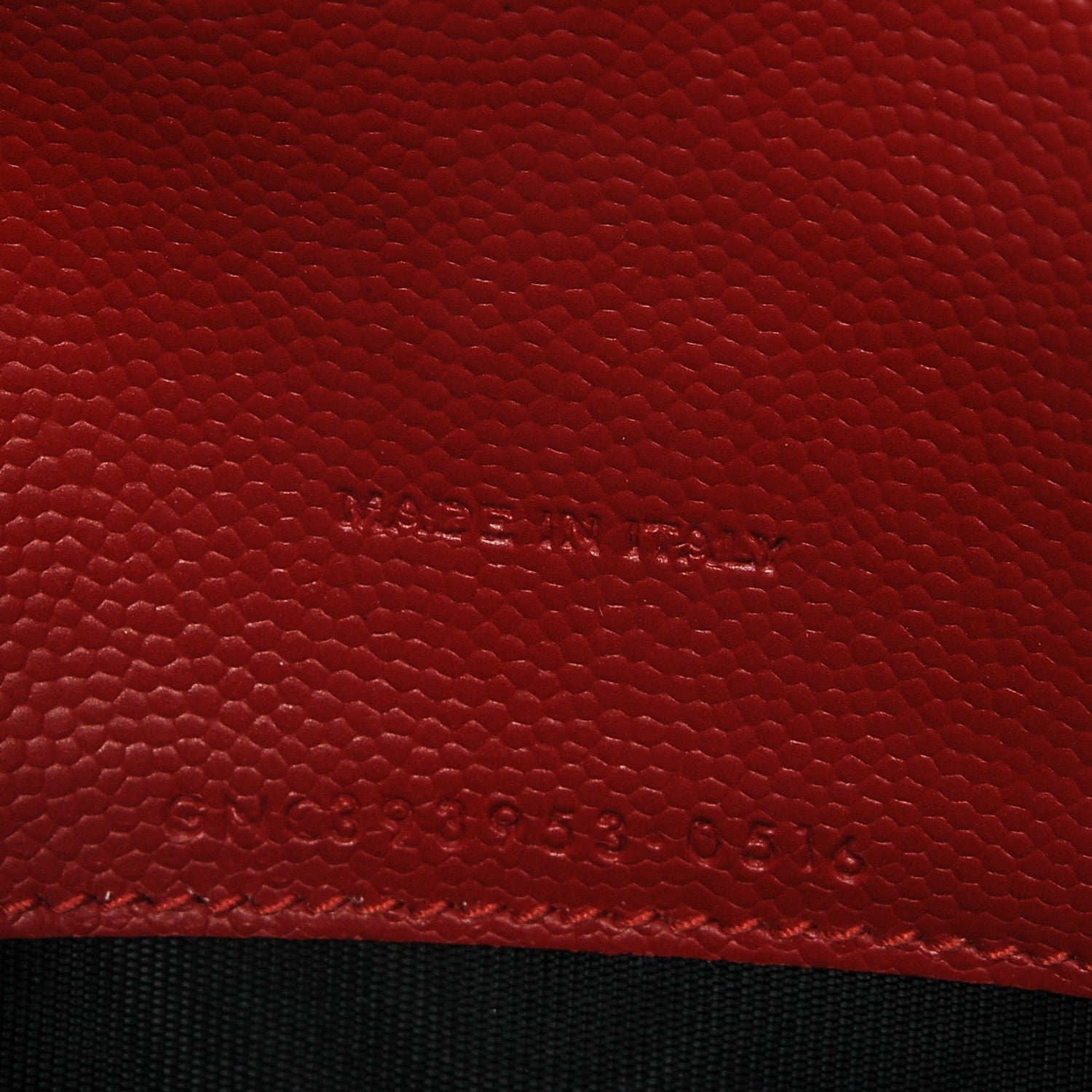 Saint Laurent Grain De Poudre Matelasse Chevron Monogram Envelope Chain Wallet New Red 6 of 6