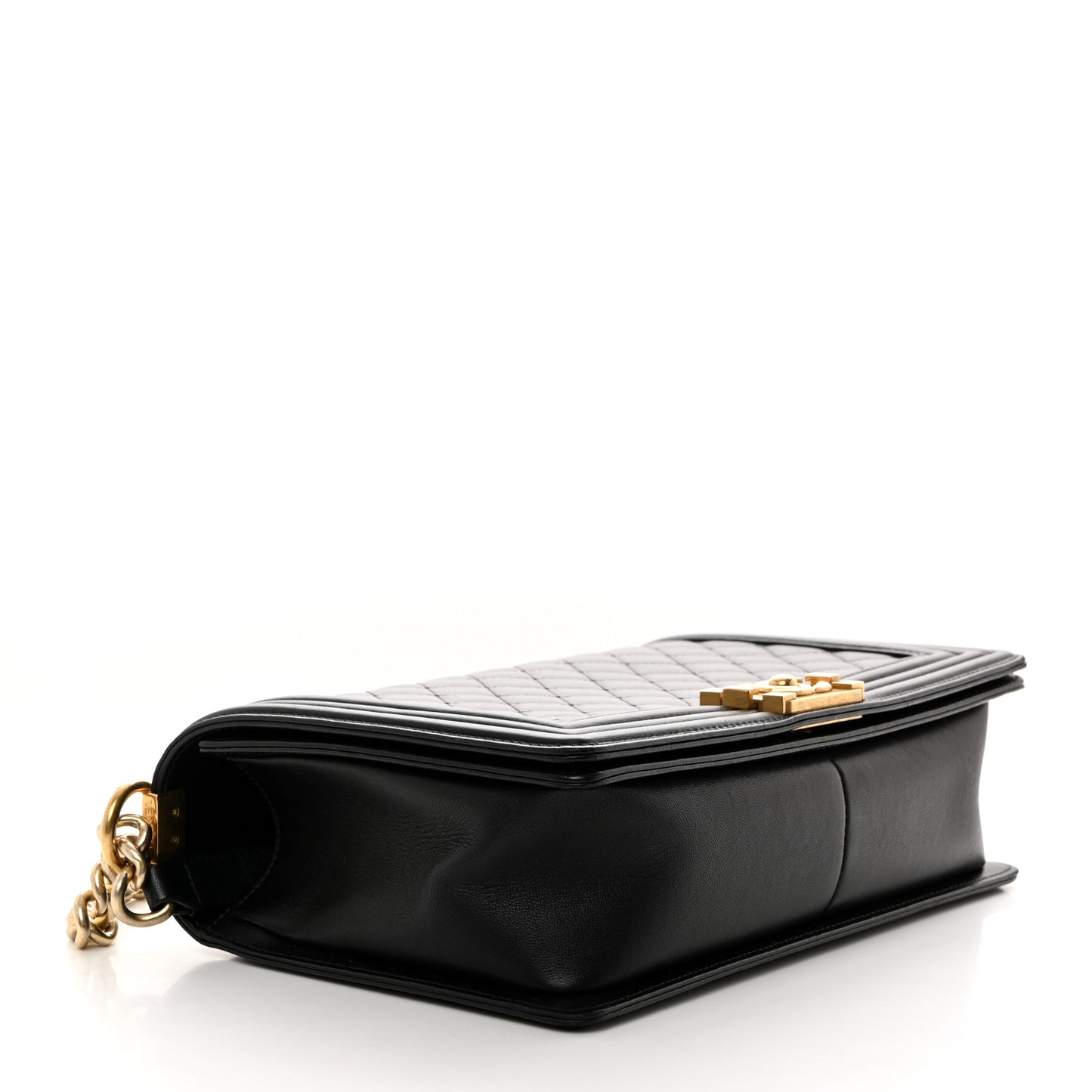 Calfskin Quilted New Medium Boy Flap Black