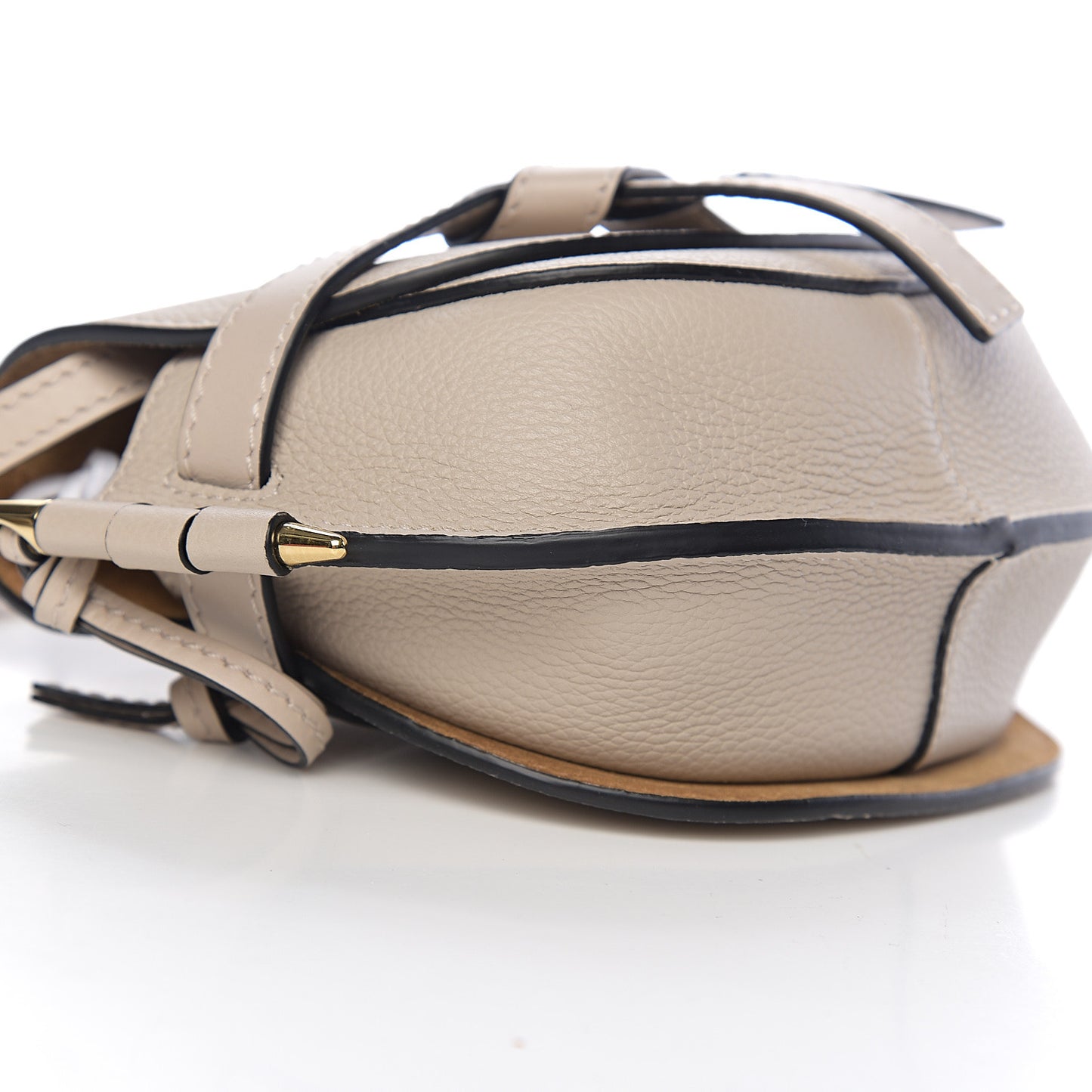 Grained Calfskin Mini Gate Crossbody Bag Light Oat