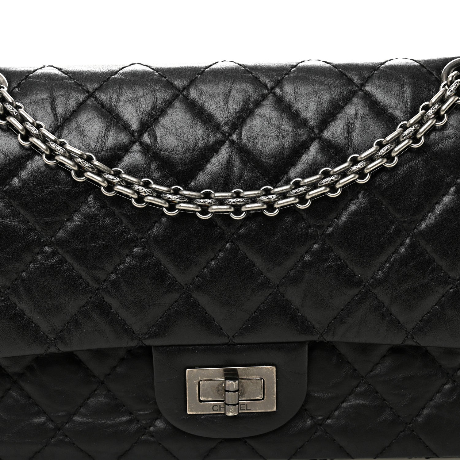 Chanel Aged Calfskin Quilted 2.55 Reissue 225 Flap Black 8 of 12