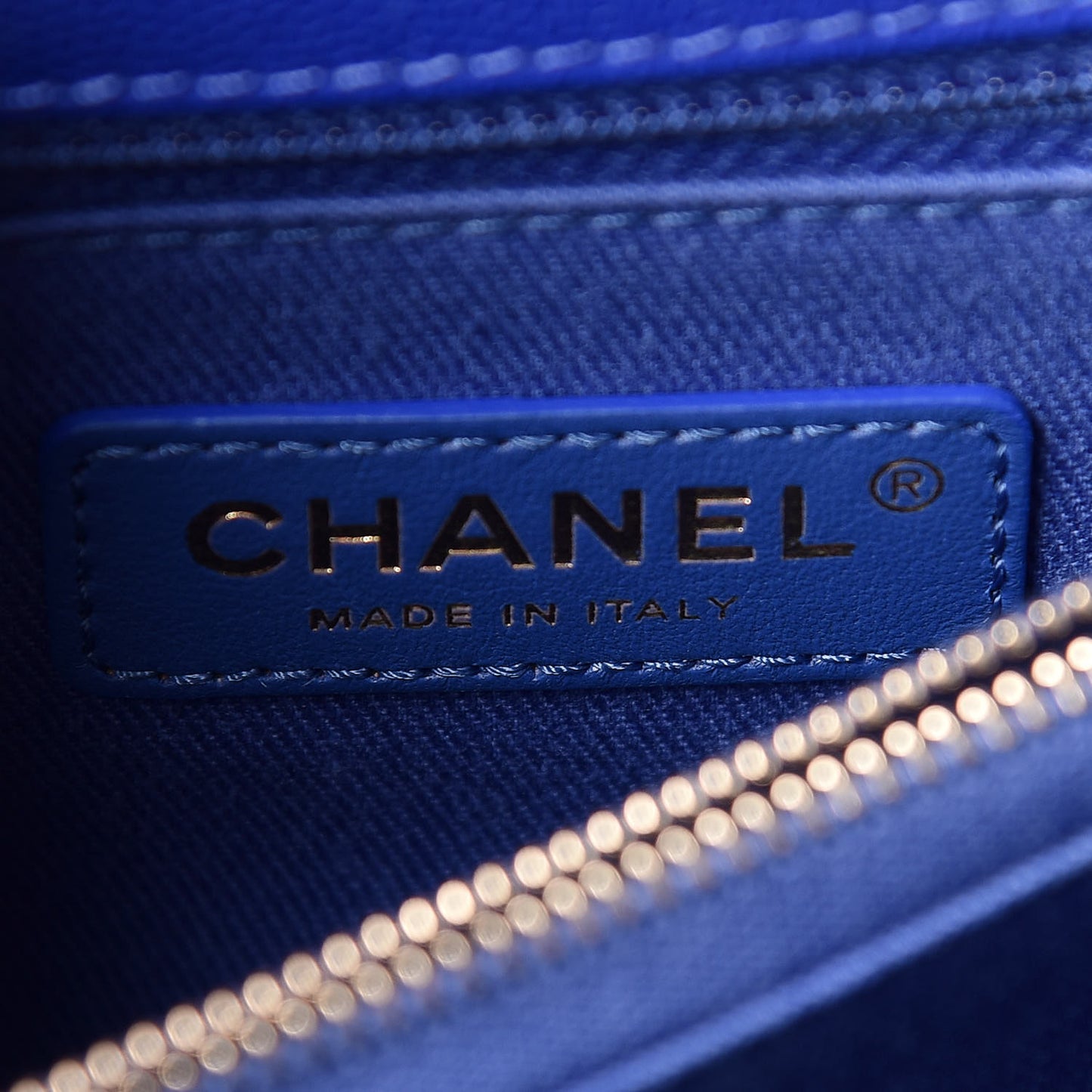 Caviar Chevron Quilted Small Coco Handle Flap Blue