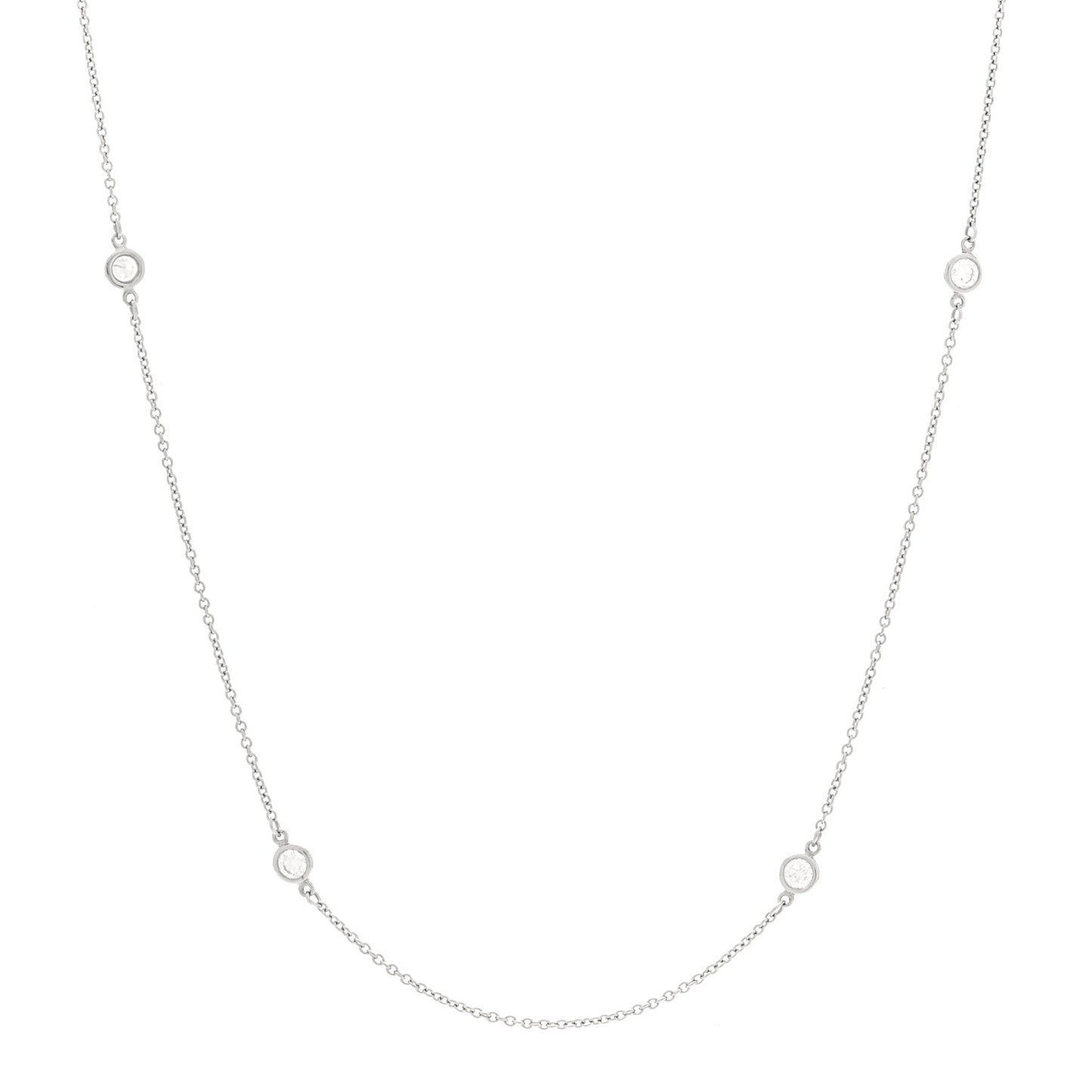 Platinum Elsa Peretti Diamonds by the Yard 6 Station Necklace