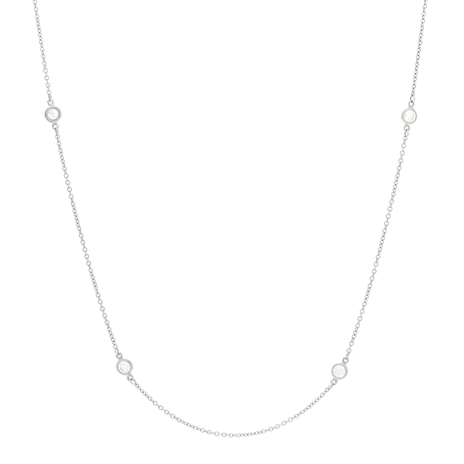 Tiffany Platinum Elsa Peretti Diamonds by the Yard 6 Station Necklace 1 of 4