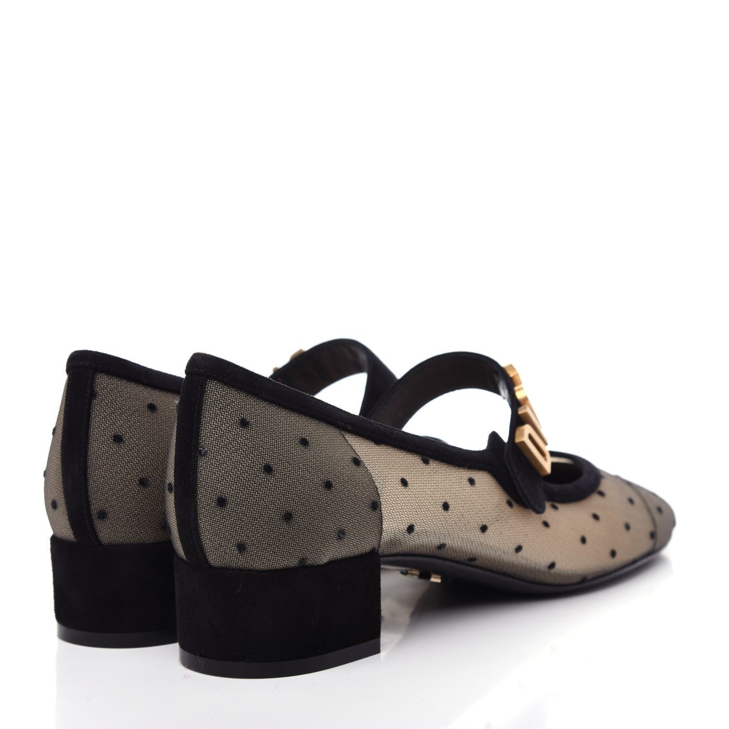 Christian Dior Mesh Plumetis Suede Baby-D Ballet Pumps 38 Black 4 of 9