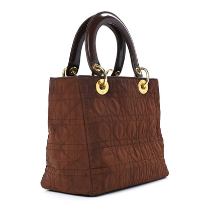 Christian Dior Nylon Cannage Medium Lady Dior Brown 2 of 10