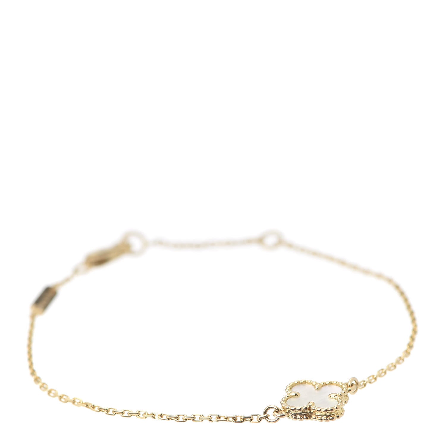 Van Cleef & Arpels 18K Yellow Gold Mother of Pearl Sweet Alhambra Bracelet 1 of 7