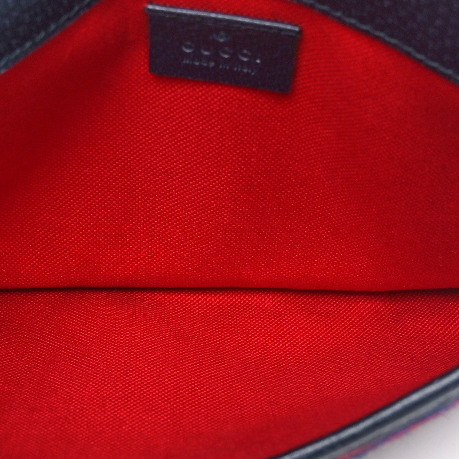 Gucci Covered Wool GG Monogram Slim Belt Bag Navy Red 5 of 10