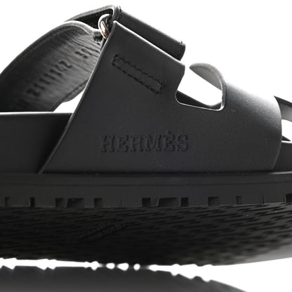 Hermes Calfskin Womens Chypre Sandals 39.5 Black 7 of 9