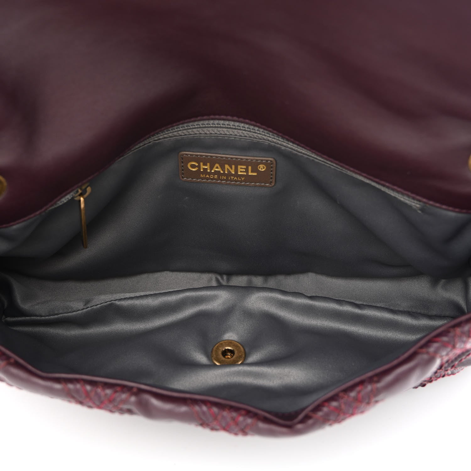 Chanel Calfskin Quilted Stitch Flap Plum 5 of 10