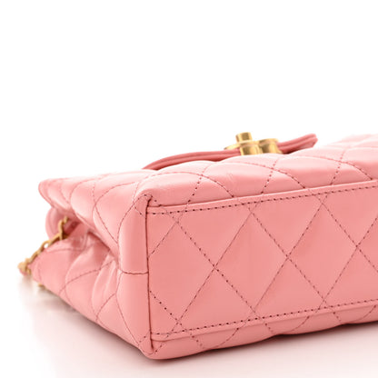 Chanel Shiny Aged Calfskin Quilted Nano Kelly Shopper Coral Pink 9 of 10