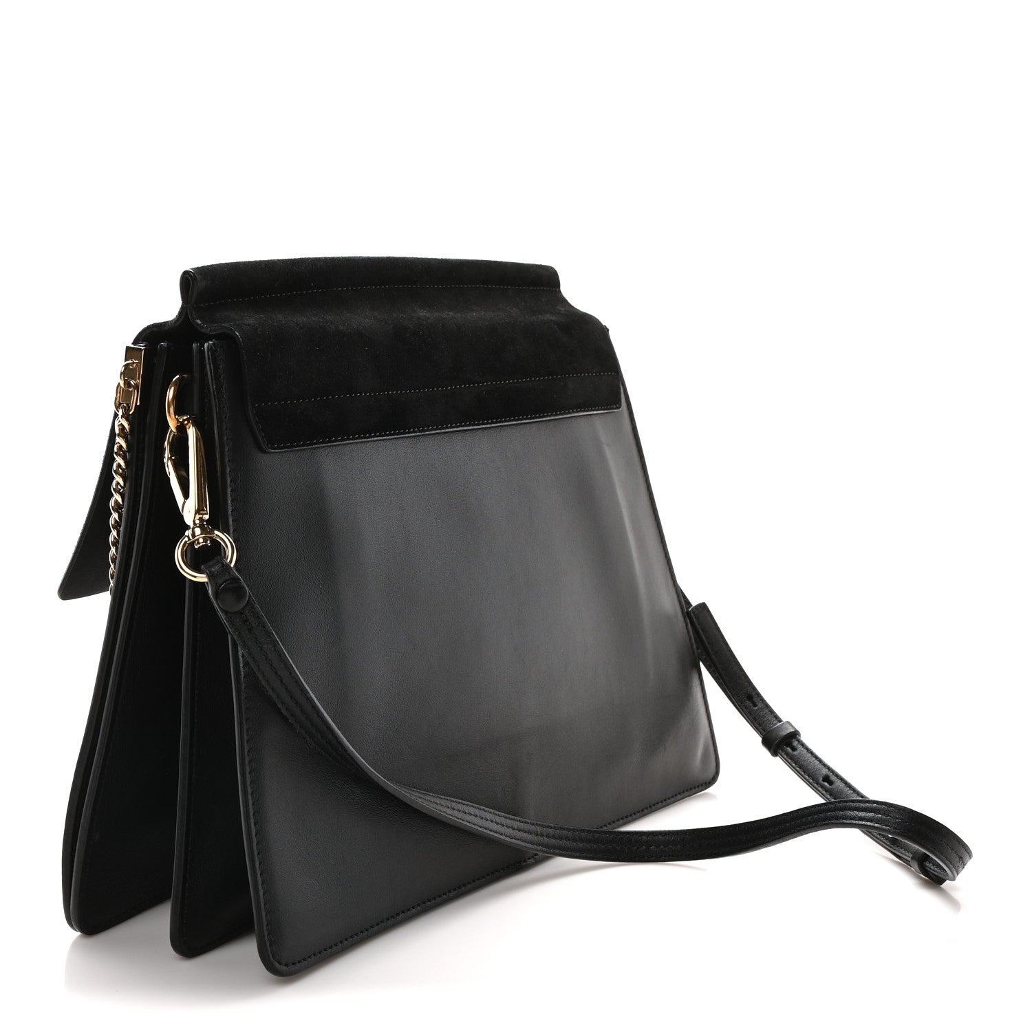 Chloe Suede Calfskin Medium Faye Shoulder Bag Black 3 of 10