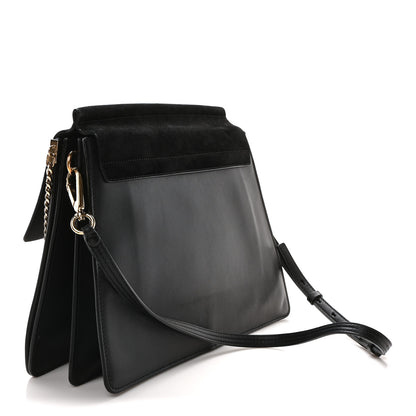 Chloe Suede Calfskin Medium Faye Shoulder Bag Black 3 of 10