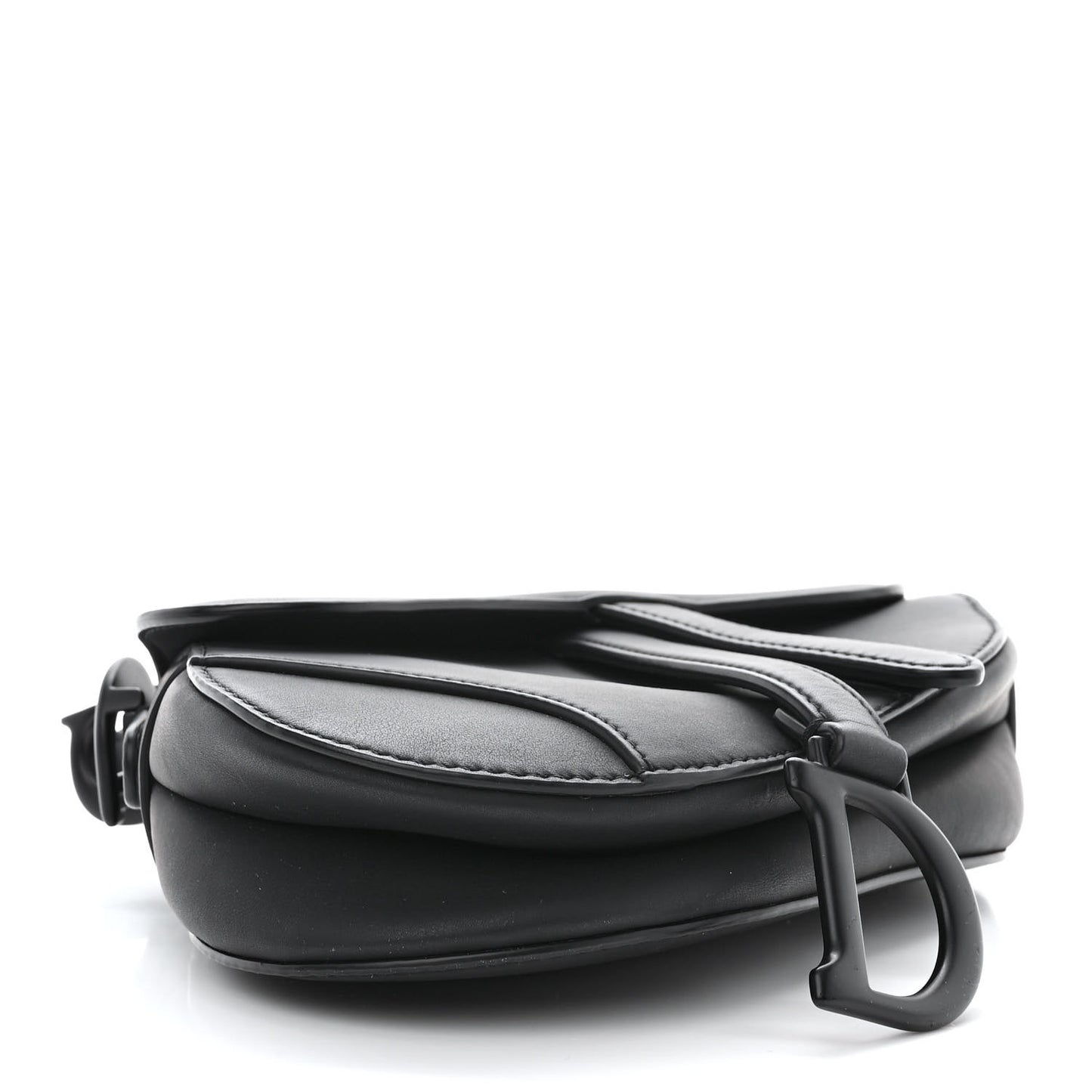 Ultra Matte Calfskin Mini Saddle Bag Black