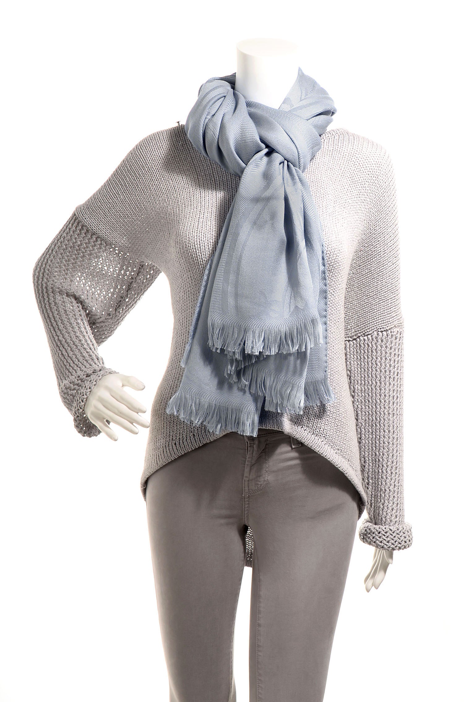 Hermes Cashmere Silk New Libris Stole Bleu Horizon 2 of 5