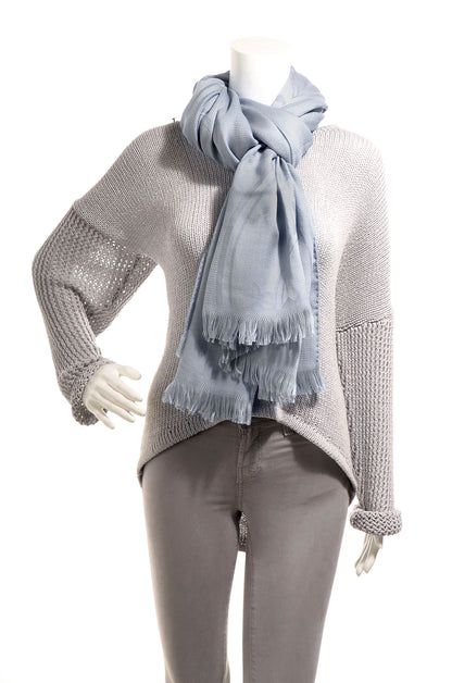 Hermes Cashmere Silk New Libris Stole Bleu Horizon 2 of 5