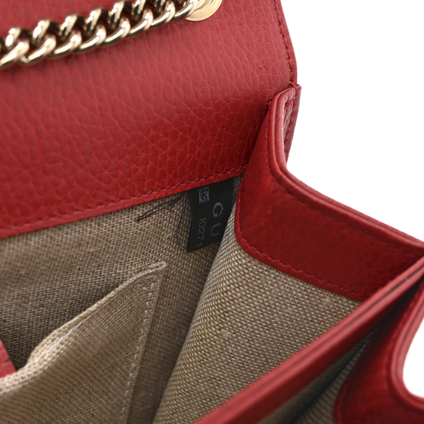 Dollar Calfskin Small Interlocking G Shoulder Bag Red