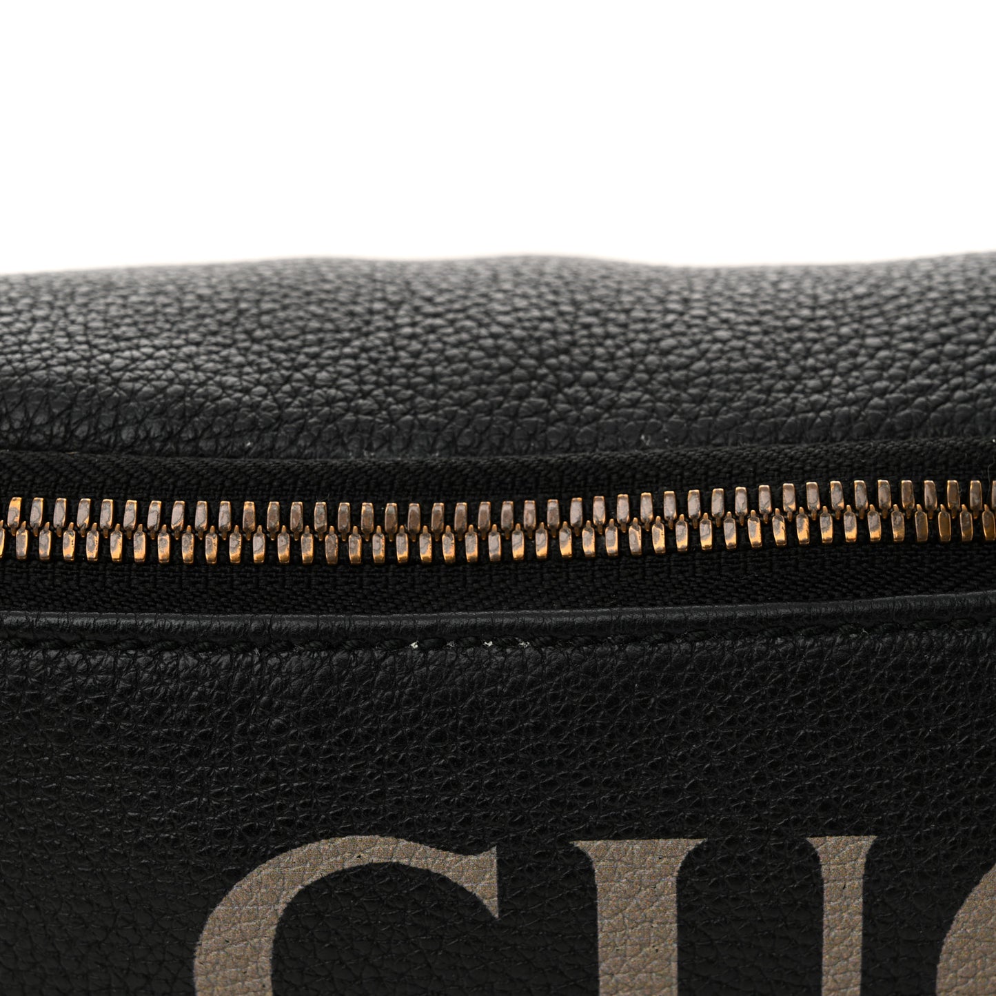 Grained Calfskin Small Logo Belt Bag Black