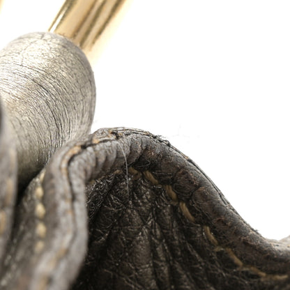 Prada Metallic Vitello Daino Side Pocket Hobo Acciaio 17 of 25