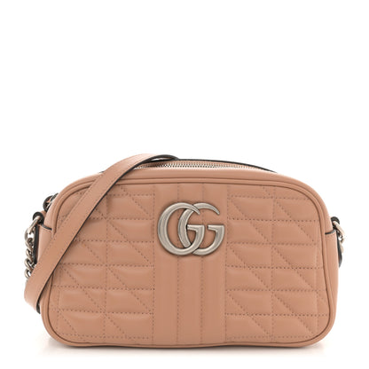 Gucci Calfskin Matelasse Aria Small GG Marmont Chain Shoulder Bag Camelia 1 of 12