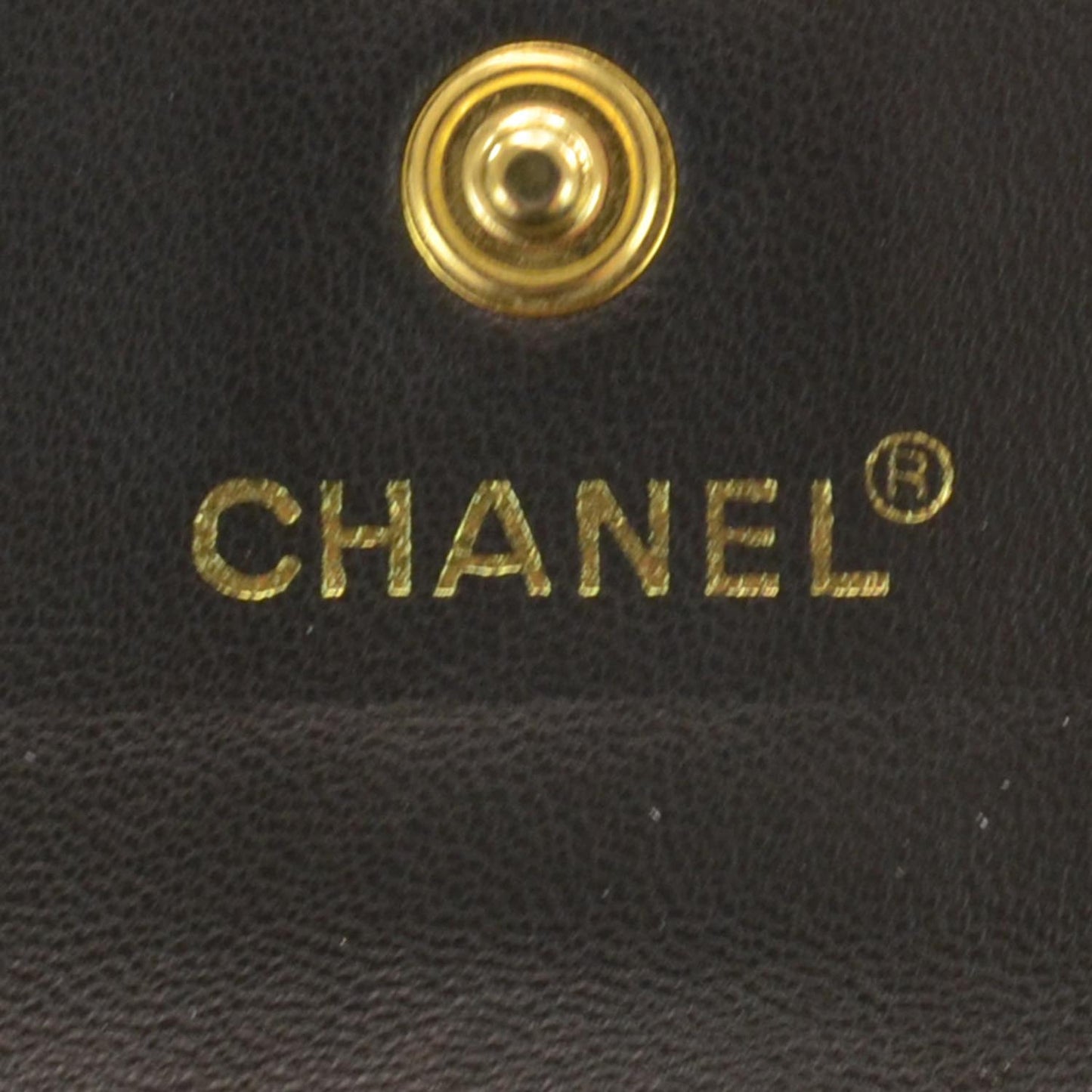 Leather Chocolate Bar Quilted Wallet Black