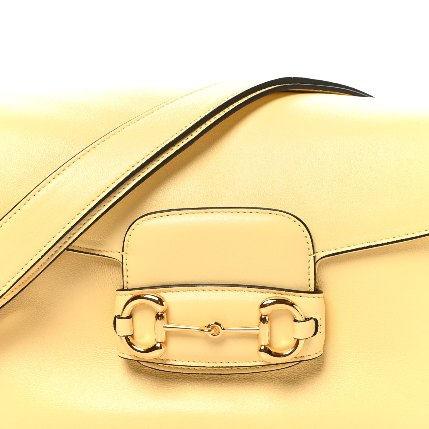 Gucci Calfskin Horsebit 1955 Aura Small Shoulder Bag Yellow 8 of 10
