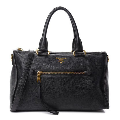 Prada Vitello Daino Shopping Satchel Black 1 of 14