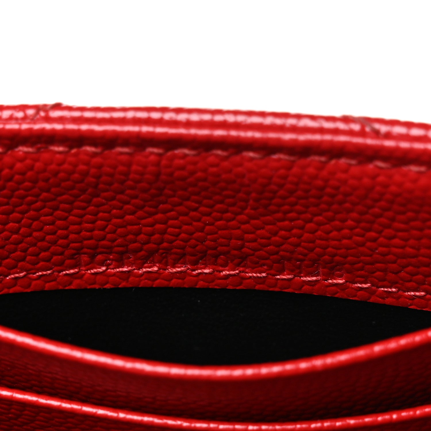 Saint Laurent Grain De Poudre Matelasse Chevron Small Monogram Envelope Wallet Bandana Red 7 of 8