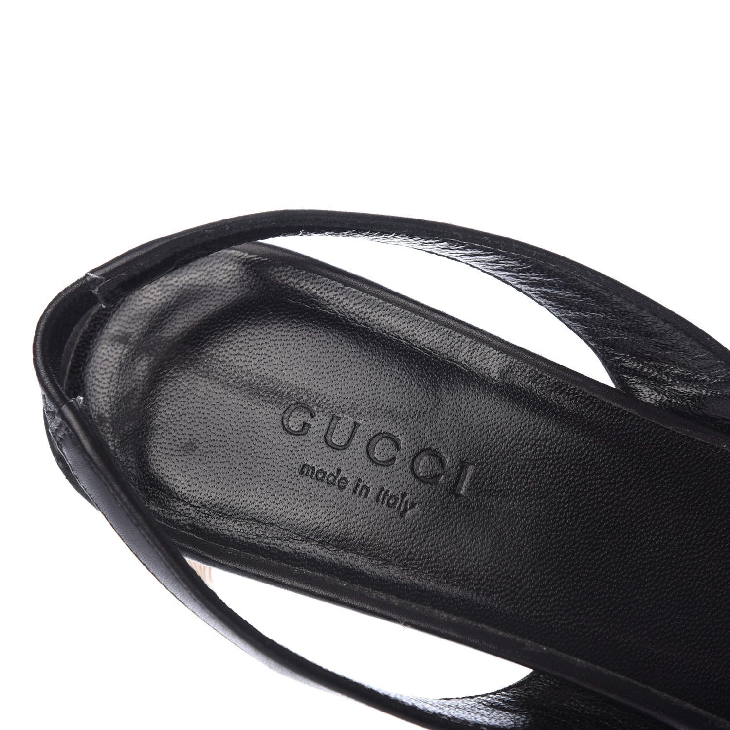 Gucci Calfskin Arielle Round Toe Pumps 37.5 Black 6 of 8