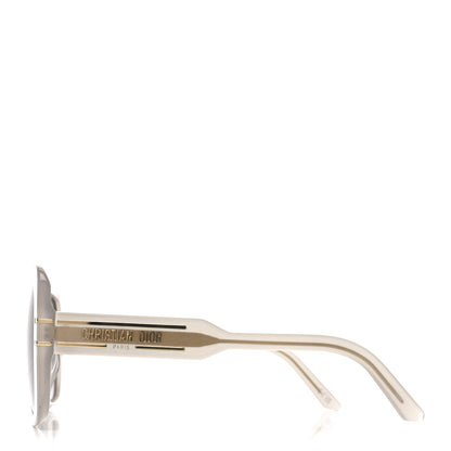 Christian Dior Acetate Diorsignature S11I Square Sunglasses Transparent Shiny Beigegradient Smoke 3 of 6