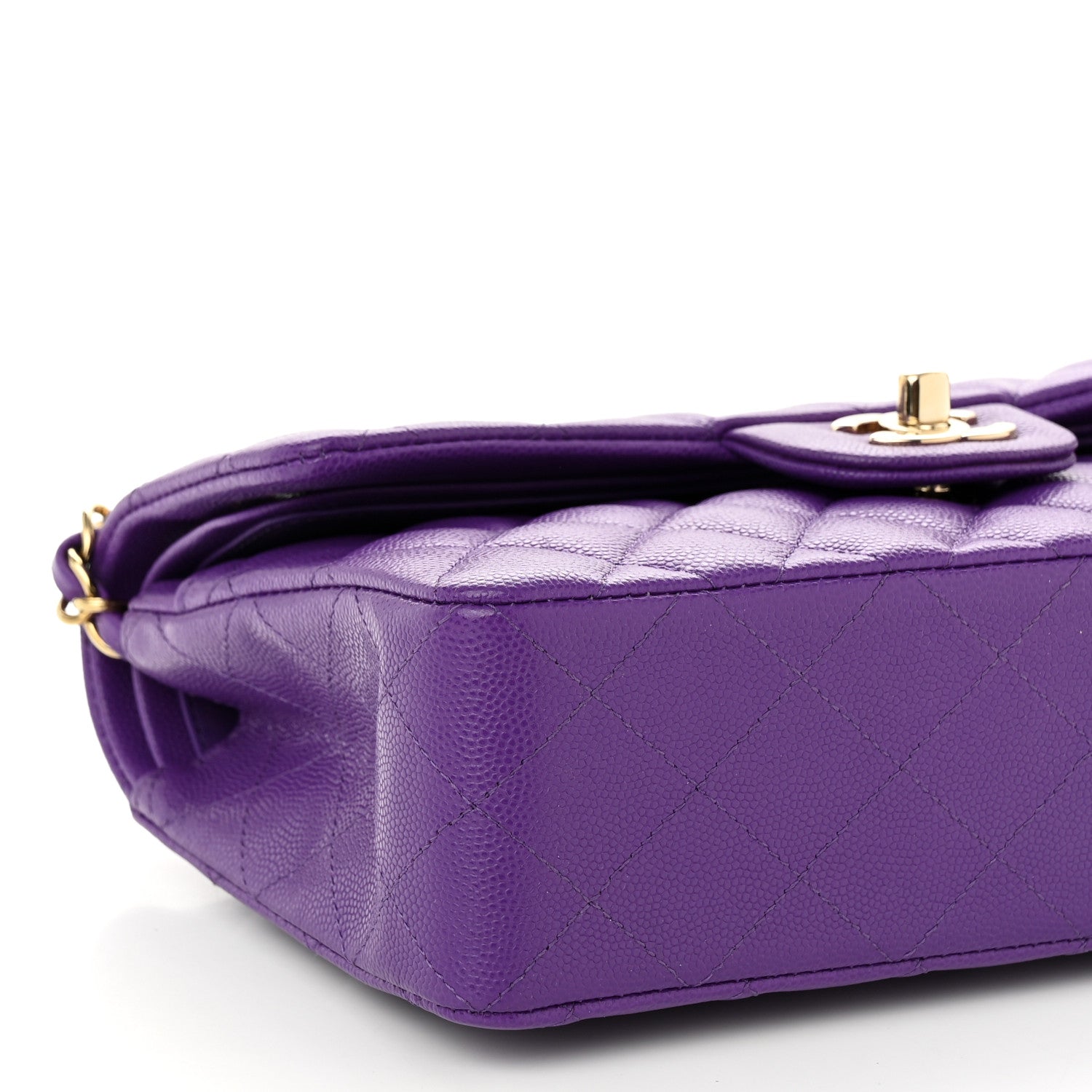 Chanel Caviar Quilted Small Double Flap Dark Purple 9 of 10