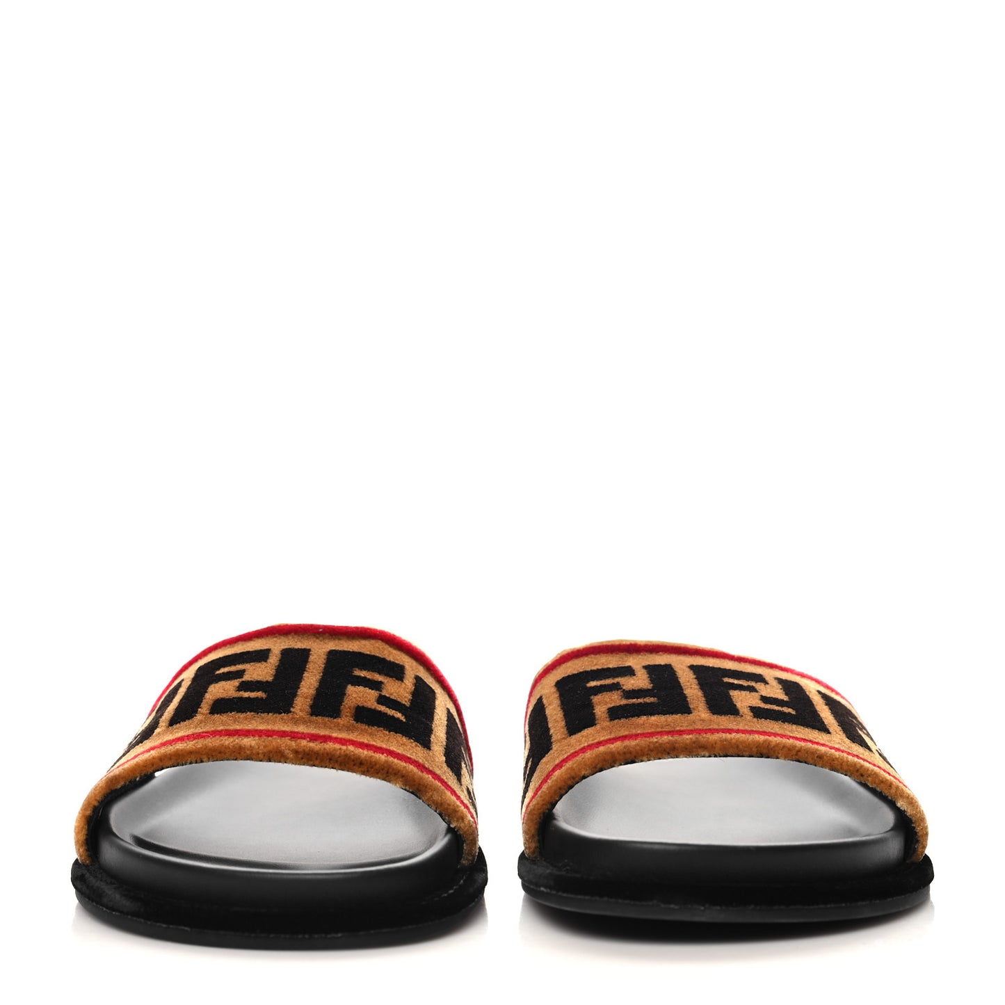 Velvet FF Flat Slide Sandals 40 Testa Di Moro Tobacco Fragola