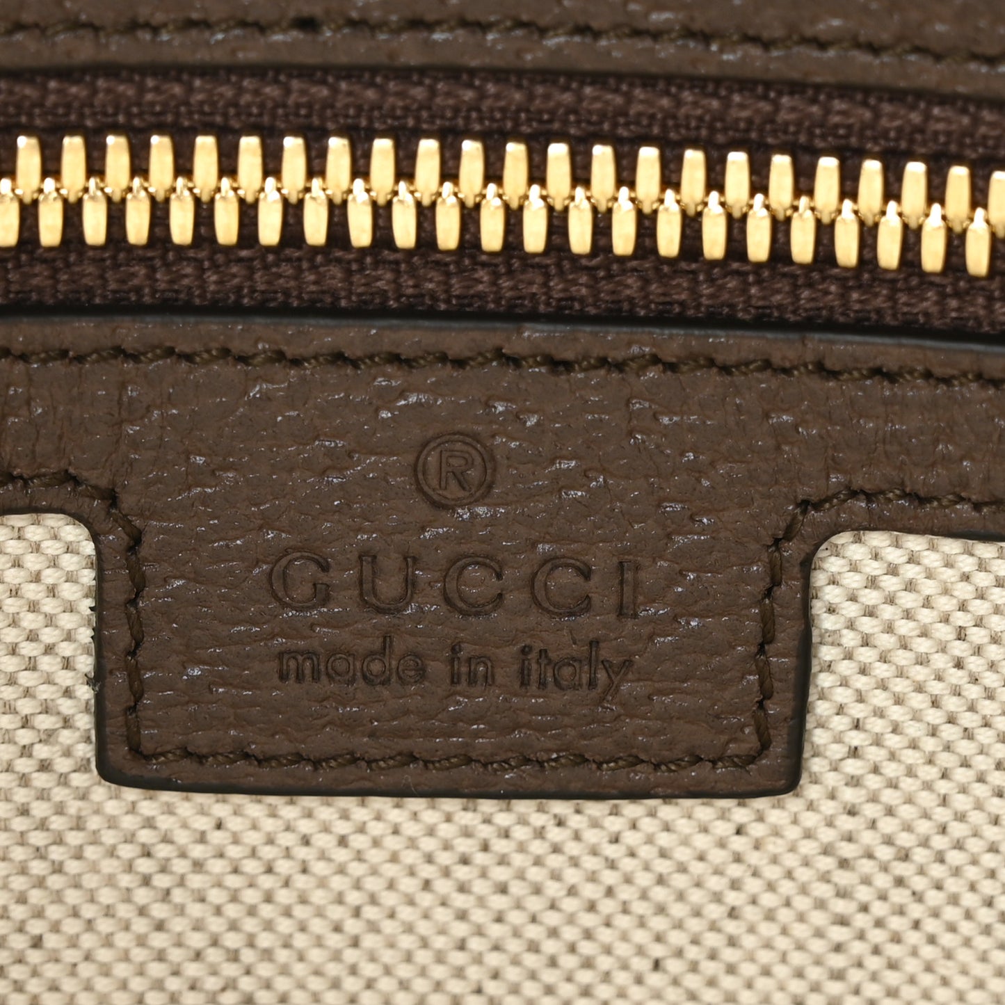 Monogram Jumbo GG Textured Dollar Calfskin Web Wristlet Messenger Bag Camel Ebony New Acero