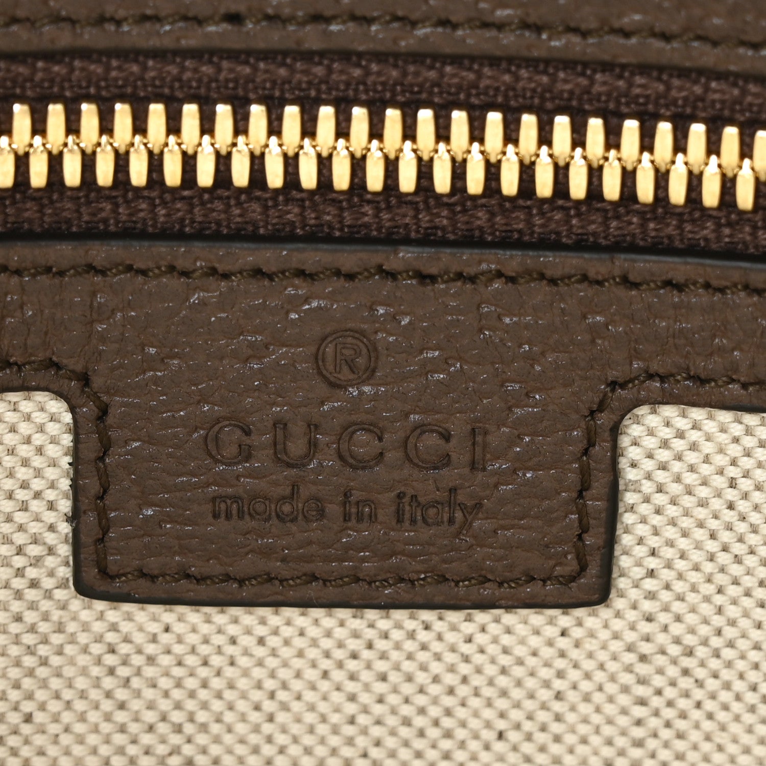Gucci Monogram Jumbo GG Textured Dollar Calfskin Web Wristlet Messenger Bag Camel Ebony New Acero 6 of 9