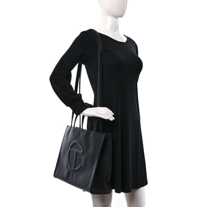 Telfar Vegan Leather Medium Shopping Bag Black 2 of 8