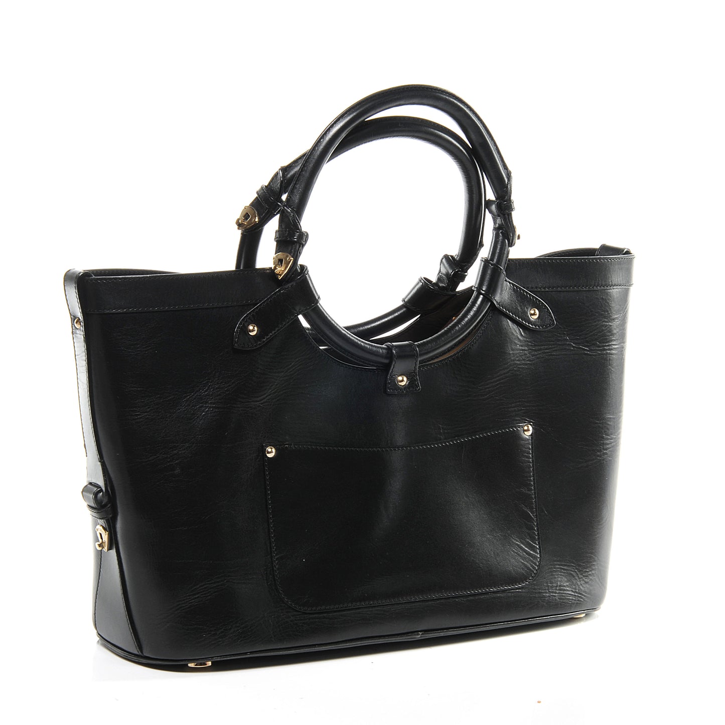 Leather Tahula Tote Black