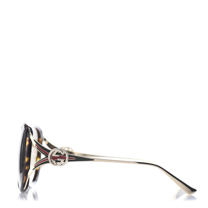 Gucci Acetate Round Frame Injected GG0226SK Sunglasses Tortoise 3 of 8