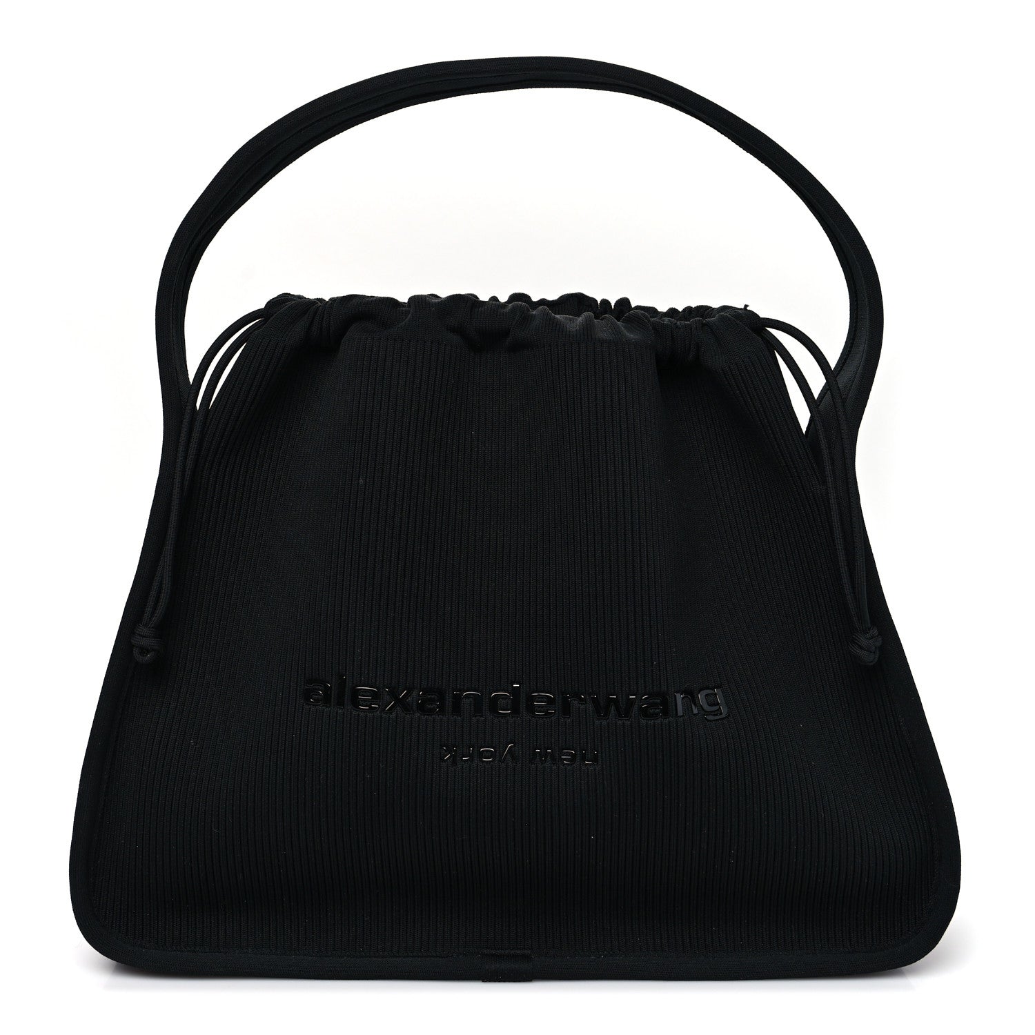 Alexander Wang Ribbed Knit Large Ryan Bag Black 1 of 7